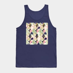 Mint and Navy Tropical Diamonds Tank Top